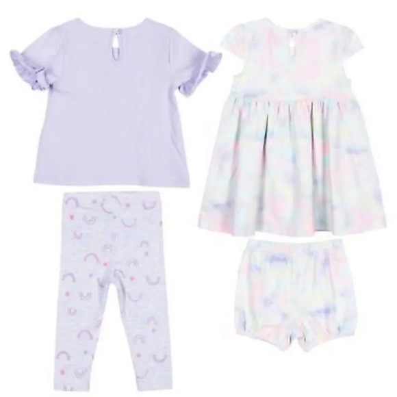 Pekkle Infant 8- piece clothing  purple rainbow and pink toucan set 3 months - Picture 8 of 14